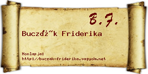 Buczák Friderika névjegykártya